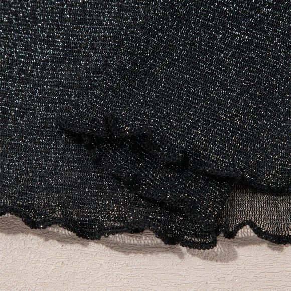 Black Sheer Glitter Top - Picture 5 of 9